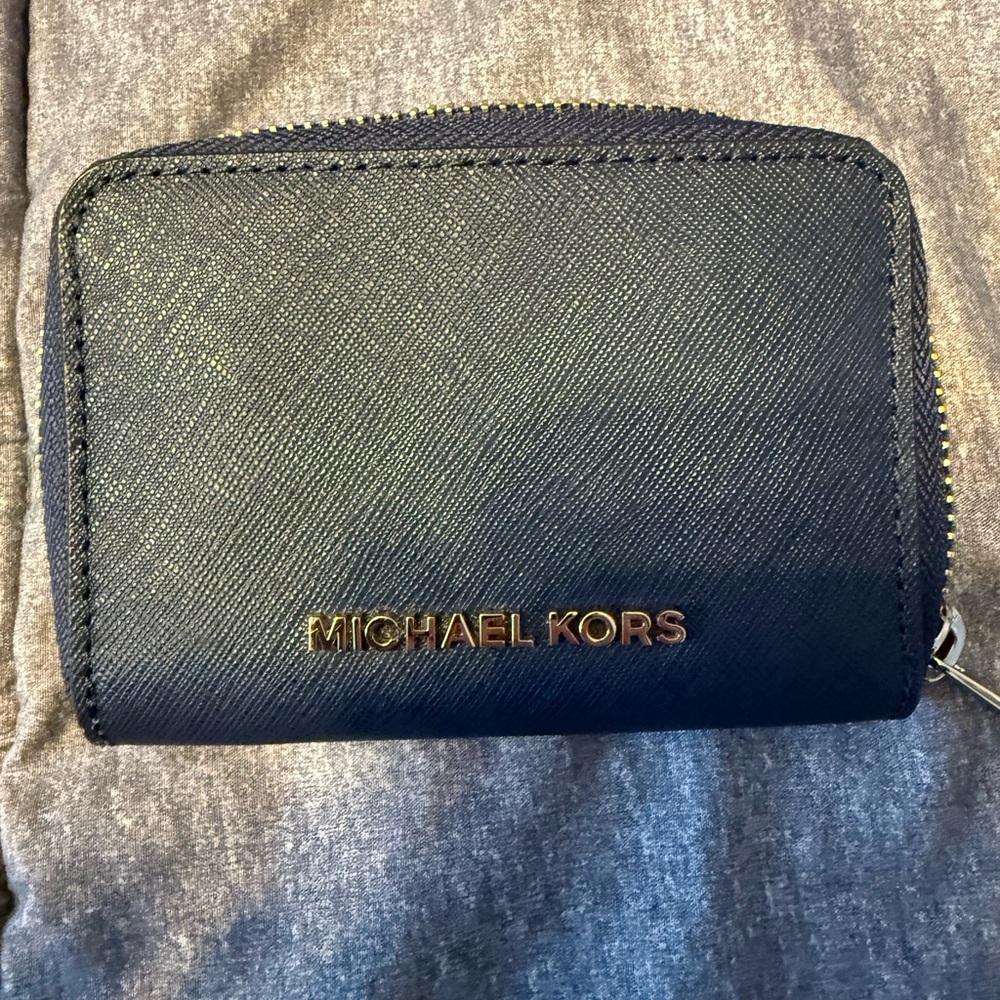 Michael Kors Blue Zip Wallet